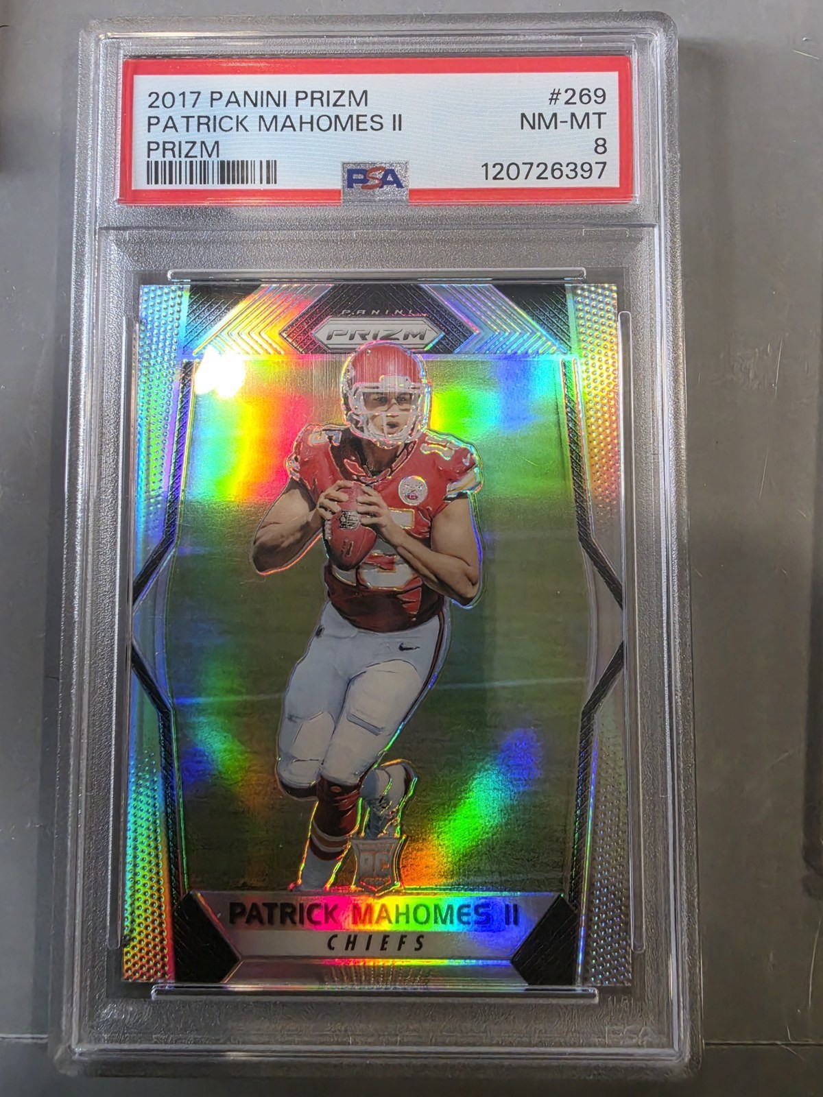 2017 Panini Prizm Patrick Mahomes II #269 Silver Prizm Rookie RC PSA 8 NM-MT 2017 Panini Prizm Patrick Mahomes II #269 Silver Prizm Rookie RC PSA 8 NM-MT