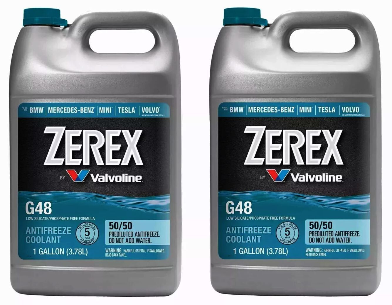 2 Gallon OEM ZEREX G48 BLUE Engine Coolant Antifreeze Fluid For BMW JAGUAR VOLVO