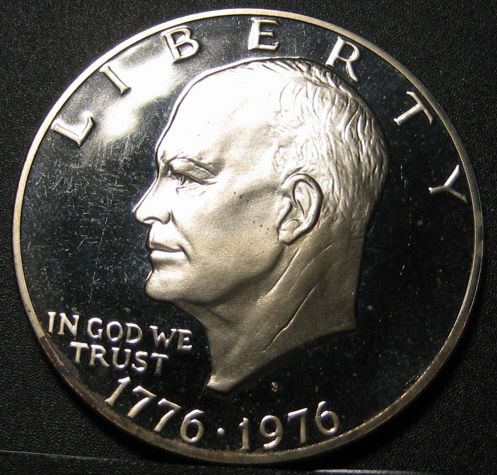 1776-1976-S TYPE 2 CLAD PROOF IKE $1.00  BICENTENNIAL - REFLECTIVE  SURFACES (a)