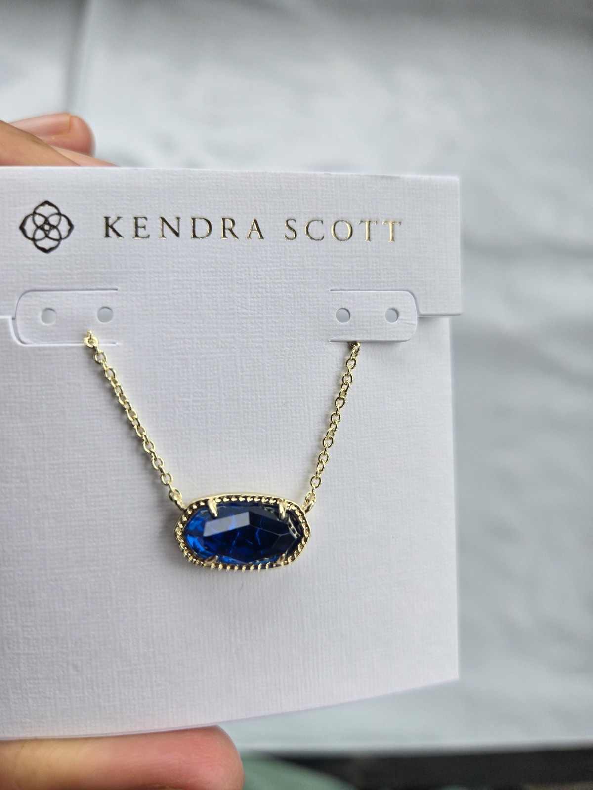 Kendra Scott ELisa Gold Plated Pendant Necklace In Cobalt Blue Kendra Scott ELisa Gold Plated Pendant Necklace In Cobalt Blue