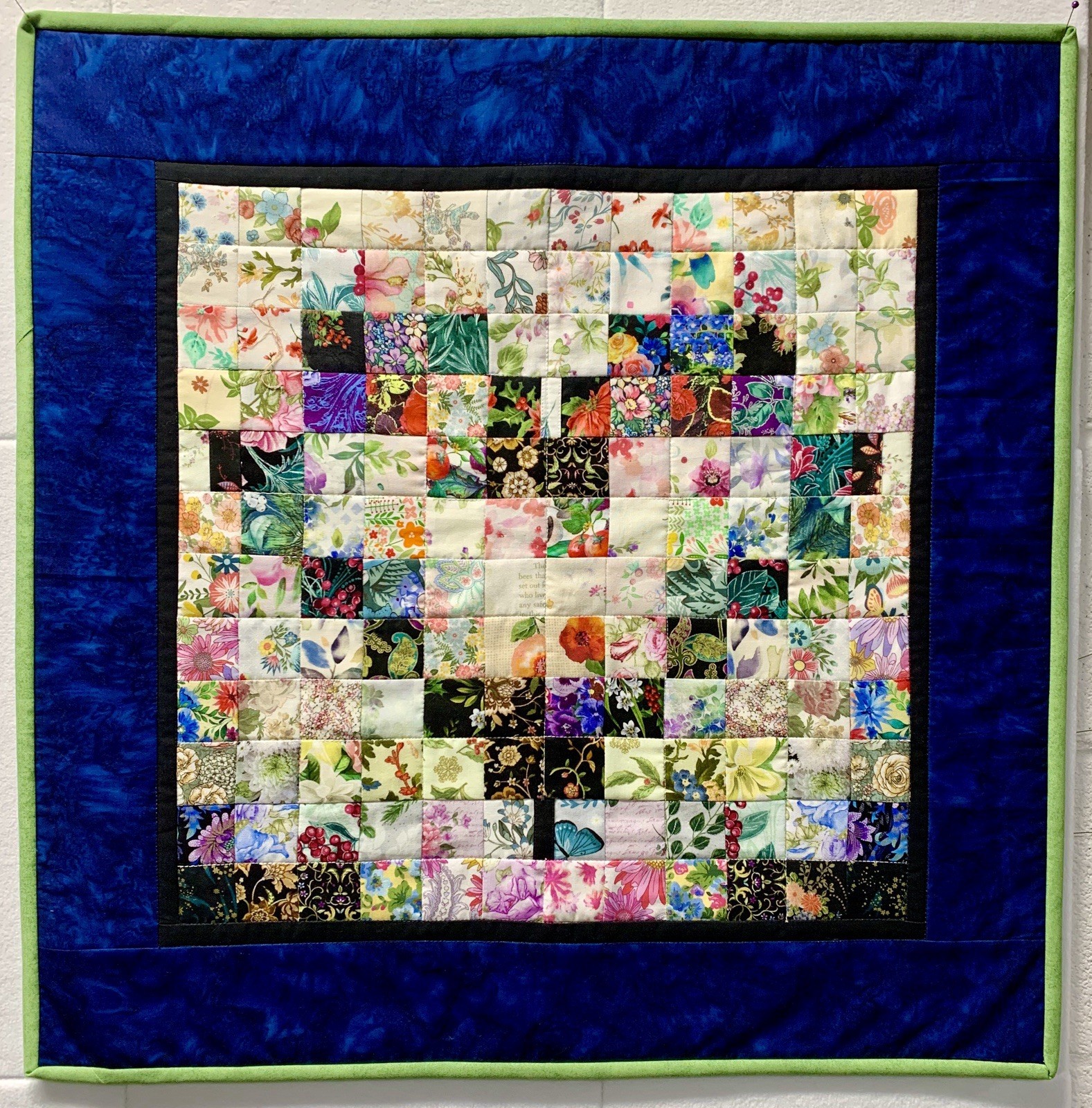 Watercolor Heart Quilt Wall Hanging/Table Topper - Handmade - 100% Cotton
