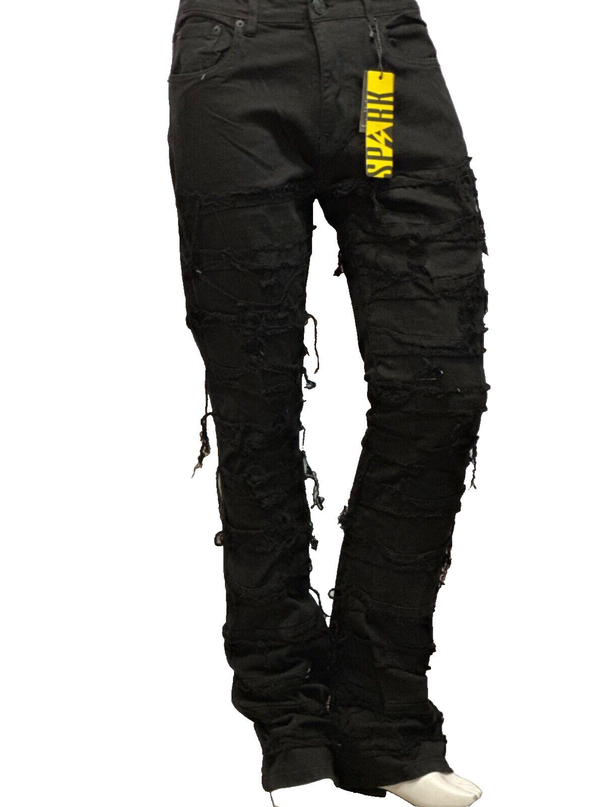 New Spark Men’s Straight stacked Jeans Black Denim (typhoon) Stacked Denim New Spark Men’s Straight stacked Jeans Black Denim (typhoon) Stacked Denim