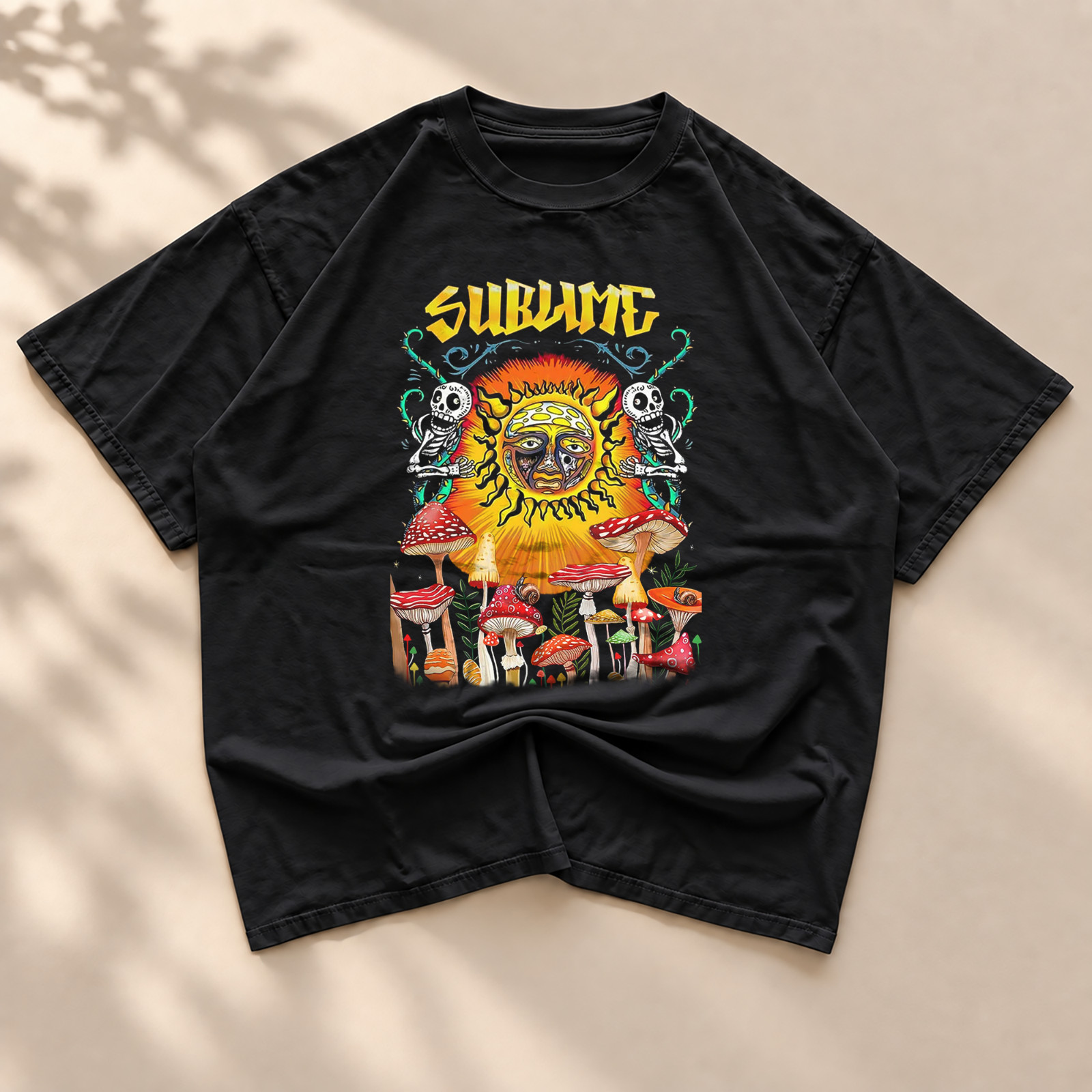 Hot Sublime Sun Mushroom Psychedelic Band Cotton Unisex S-5XL AN39