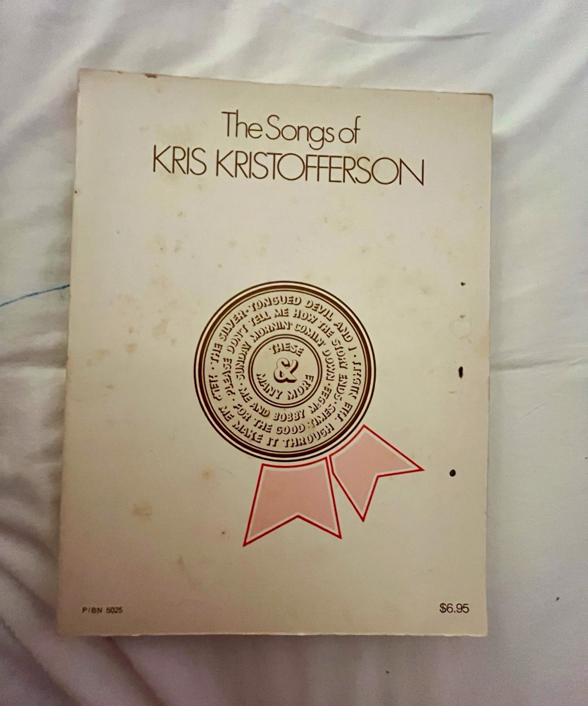 Songs of Kris Kristofferson Sheet Music Songbook Guitar/Voice Country P/BN 5025