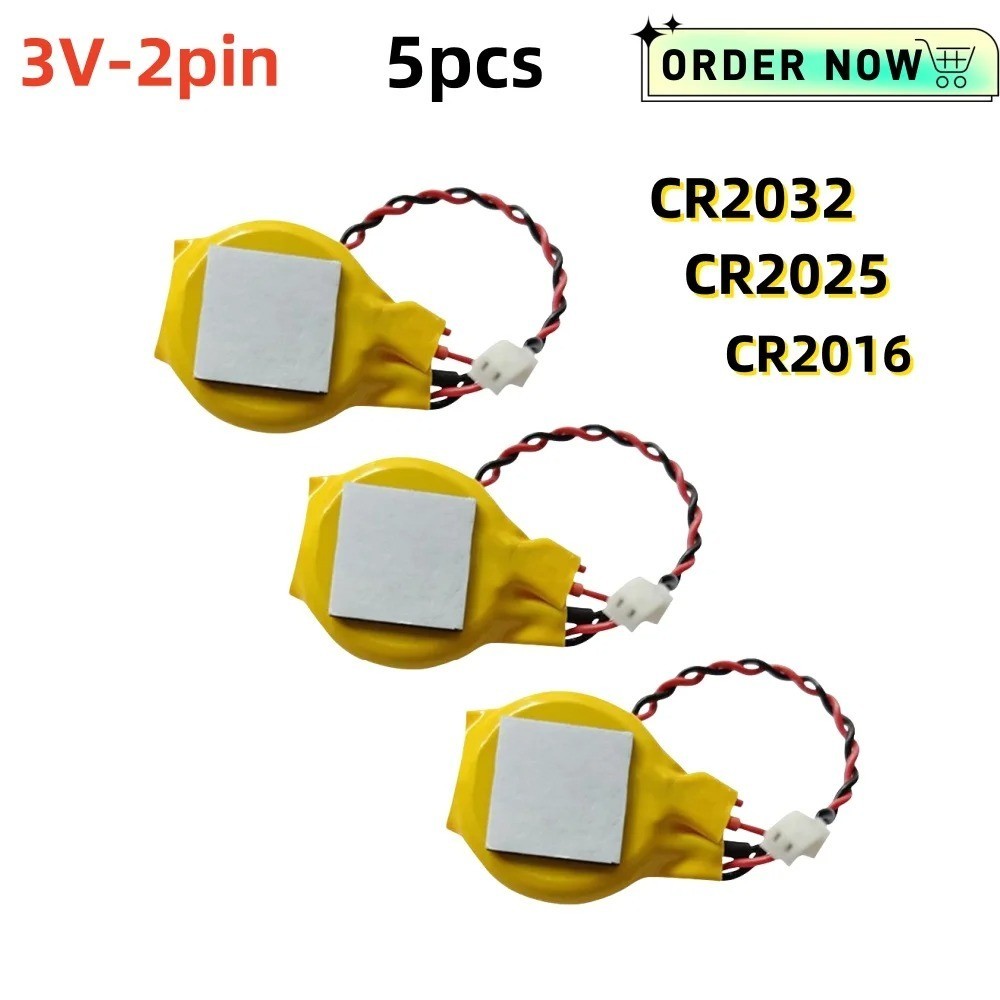 5PCS CR2032 CMOS BIOS Battery with 2-Pin Wire Laptop Motherboard Replacement 5PCS CR2032 CMOS BIOS Battery with 2-Pin Wire Laptop Motherboard Replacement