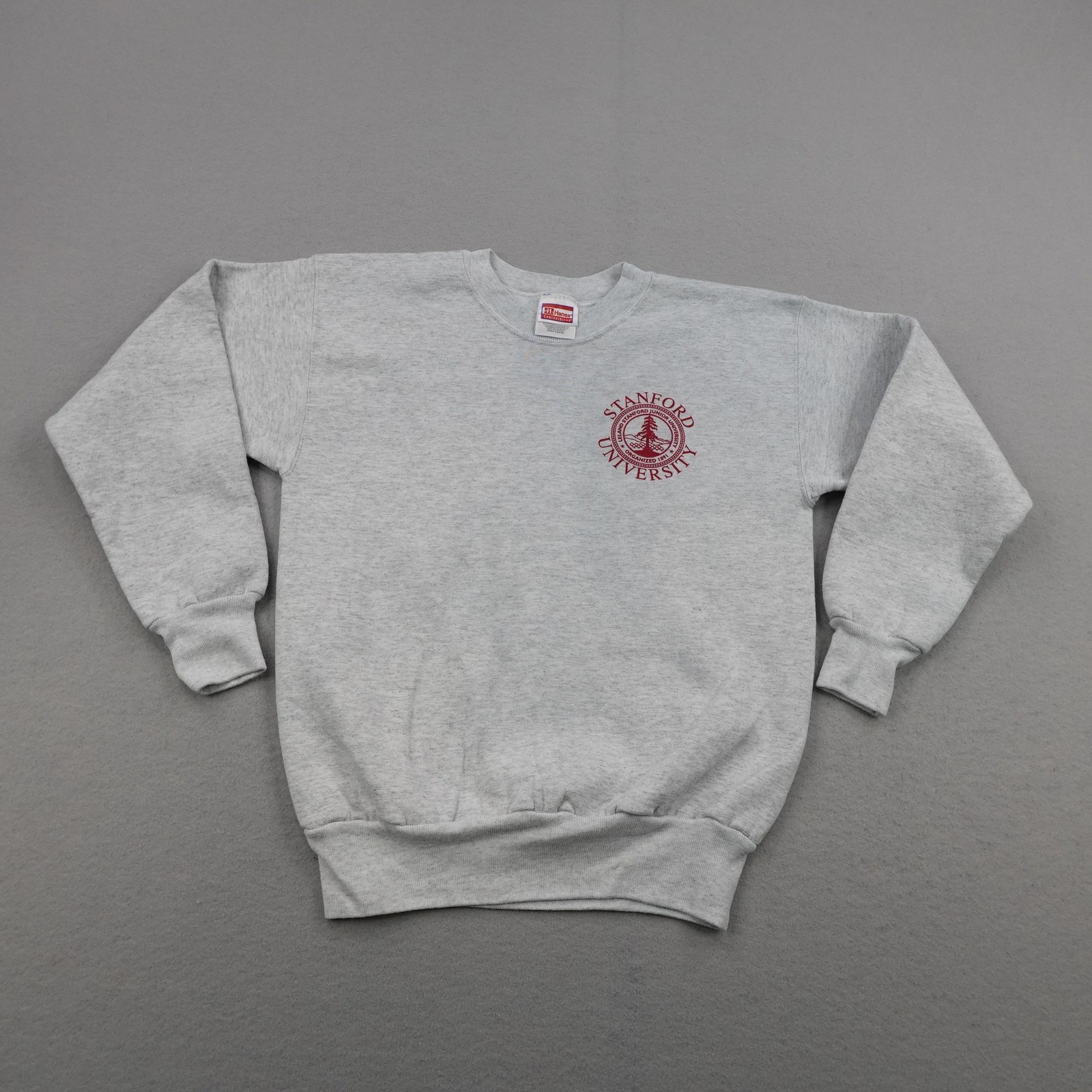 Vintage Stanford Cardinal University Sweatshirt Mens Small Gray Crew Pullover