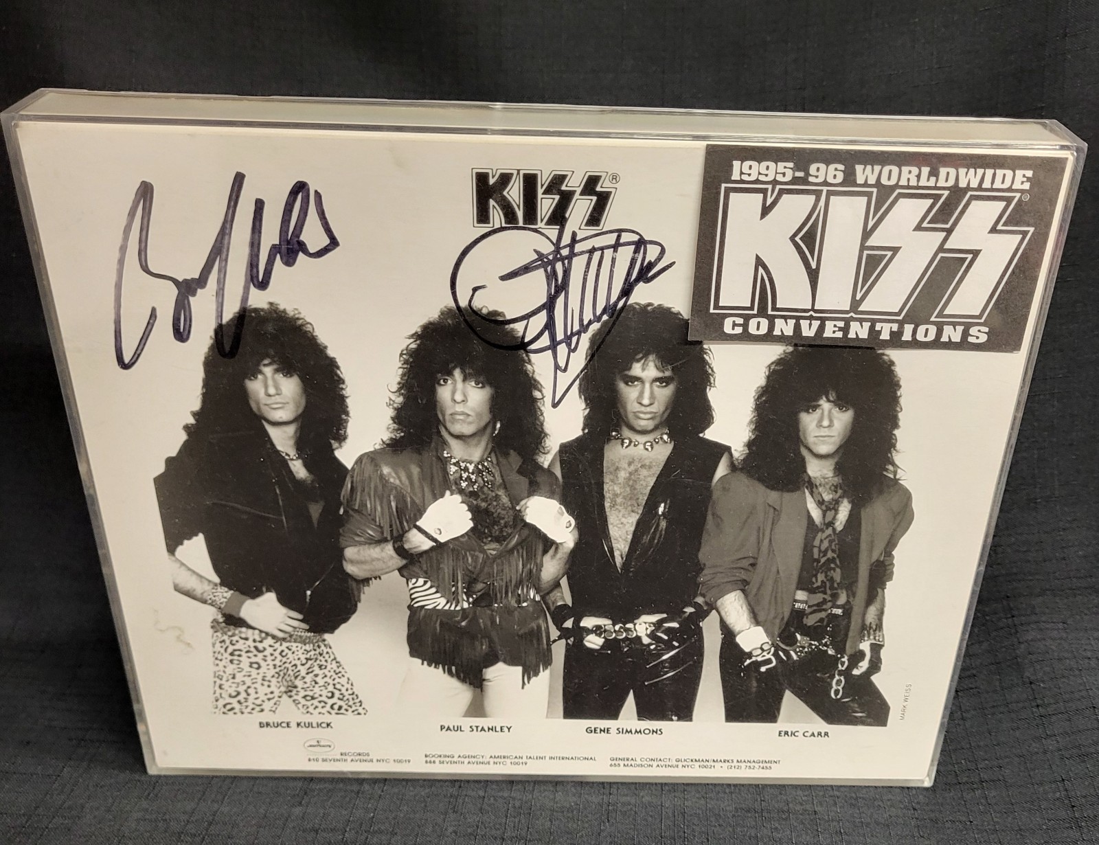 KISS Signed 8x10 Photo Paul Stanley & Bruce Kulick Autograph Non-Makeup Era