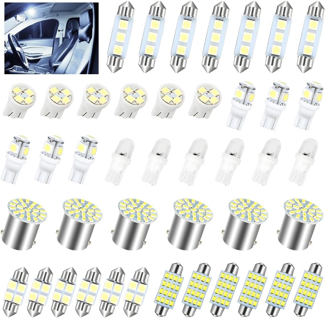 42 Pcs Car LED Lights Kit, 6000K 12V T10 Interior Bulbs 42 Pcs Car LED Lights Kit, 6000K 12V T10 Interior Bulbs