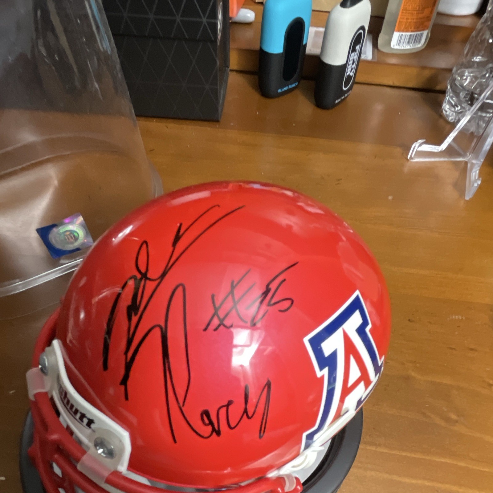 Ka\'Deem Carey Signed Red  Arizona Wildcats Mini Helmet