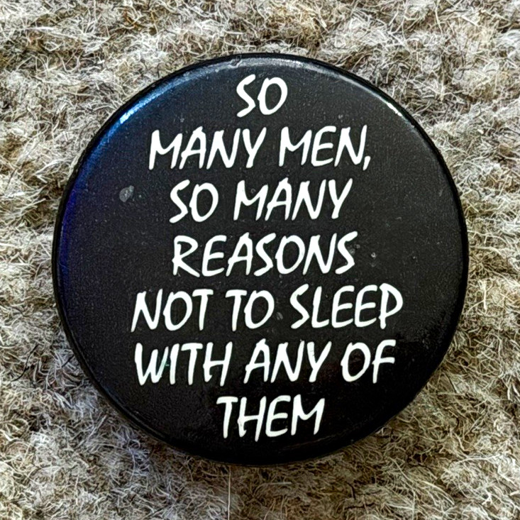 Vintage 70s Black Pinback Button Vintage 70s Black Pinback Button
