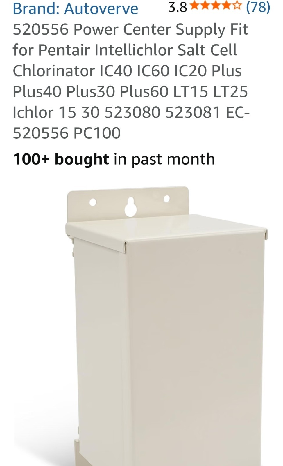 520556 Power Center Supply Fit for Pentair Intellichlor Salt Cell Chlorinator 520556 Power Center Supply Fit for Pentair Intellichlor Salt Cell Chlorinator