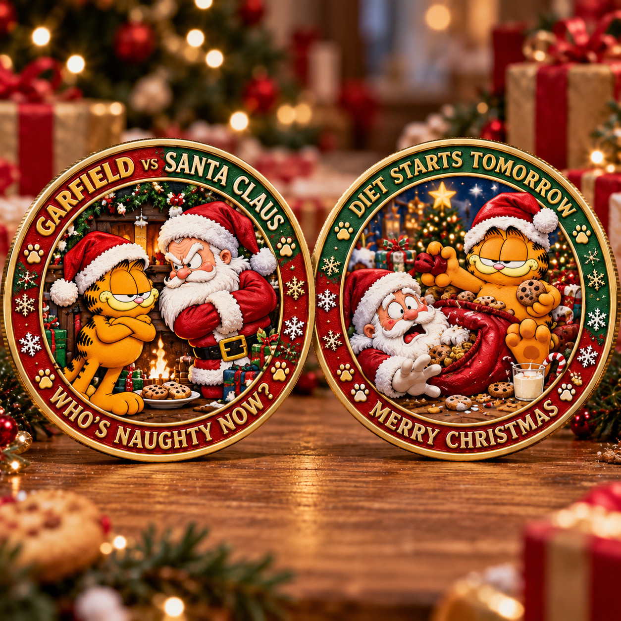 New Garfield and Santa Claus Holiday Commemorative Coin GN113
