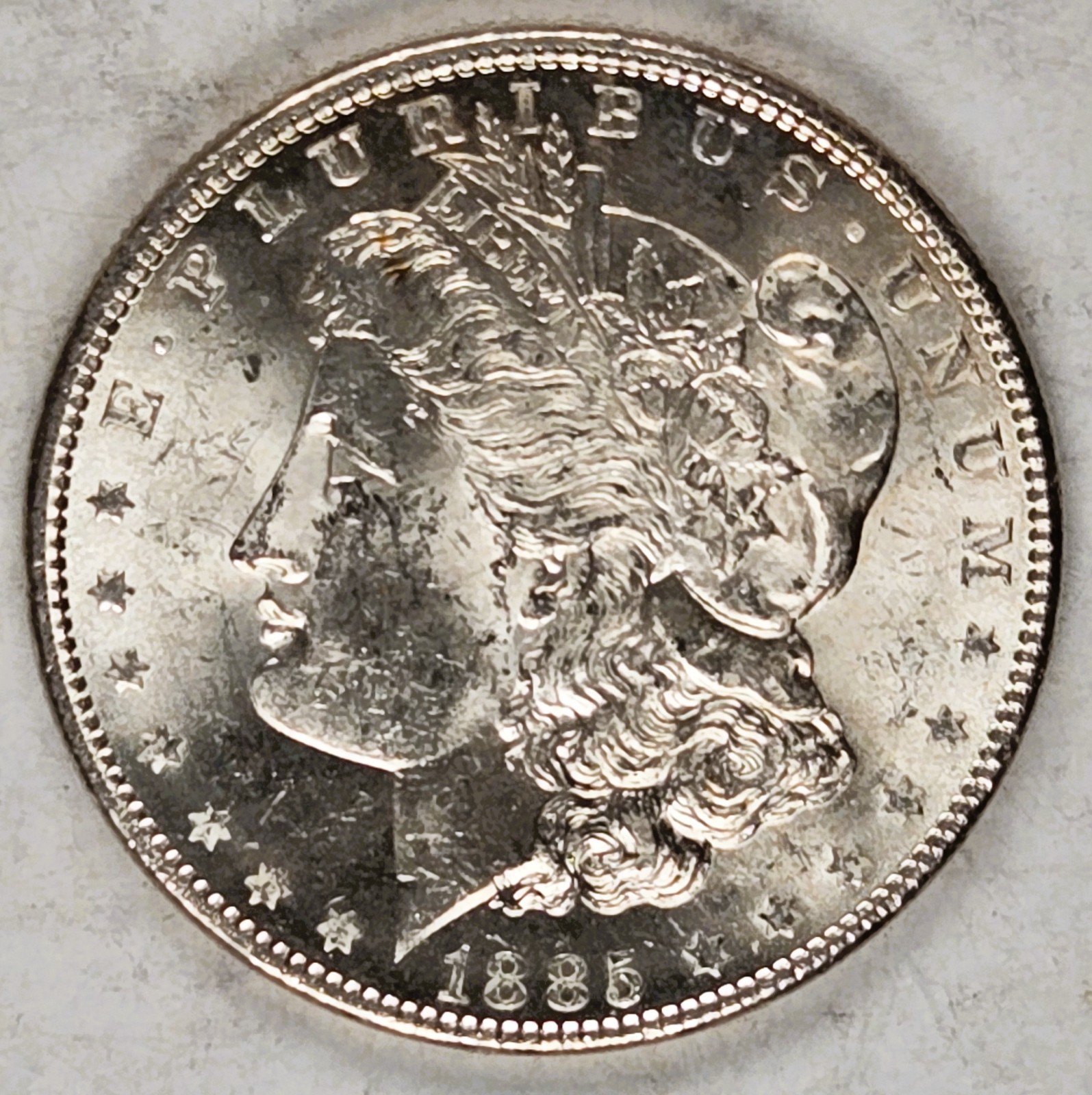 1885-P Morgan Silver Dollar - 90% SILVER - BU - Beginning TONER - 