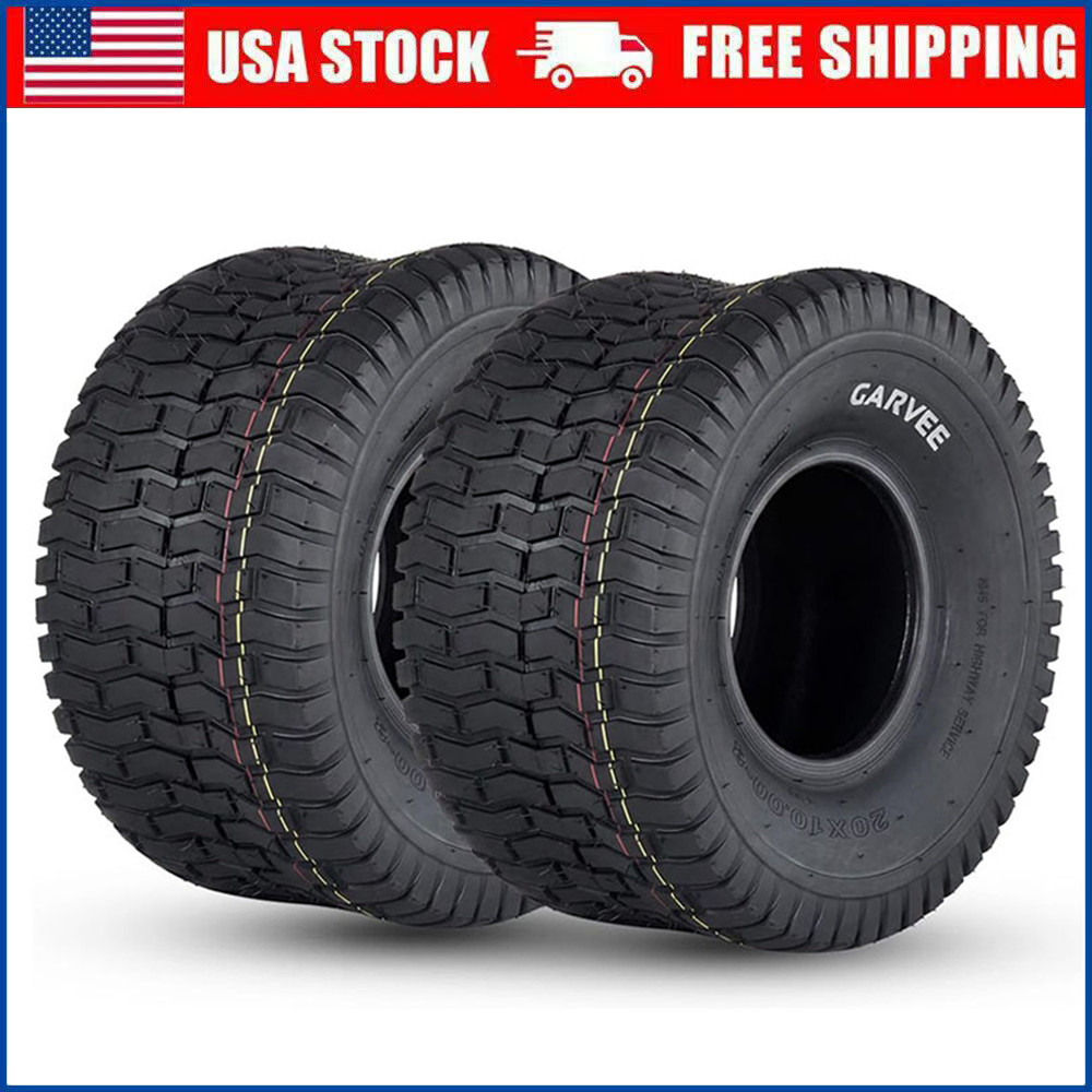 Set 2 20x10x8 Lawn Mower Tires 4PR 20x10.00-8 20x10-8 Turf Tractor Tire Tubeless