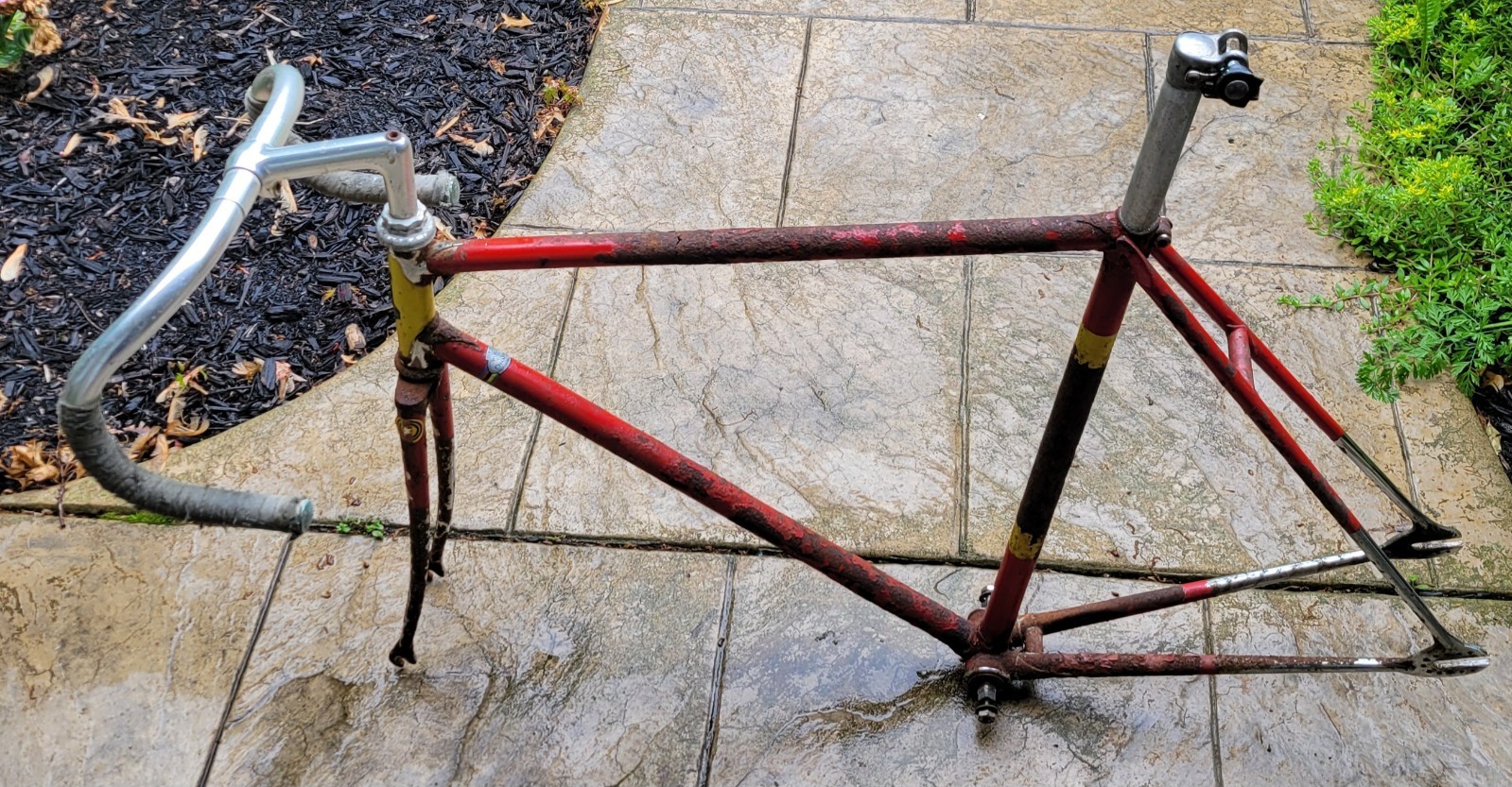 VINTAGE TI RALEIGH RUSTED TRACK BIKE 56CM WITH CINELLI STEM, BARS, SEAT POST, BB VINTAGE TI RALEIGH RUSTED TRACK BIKE 56CM WITH CINELLI STEM, BARS, SEAT POST, BB