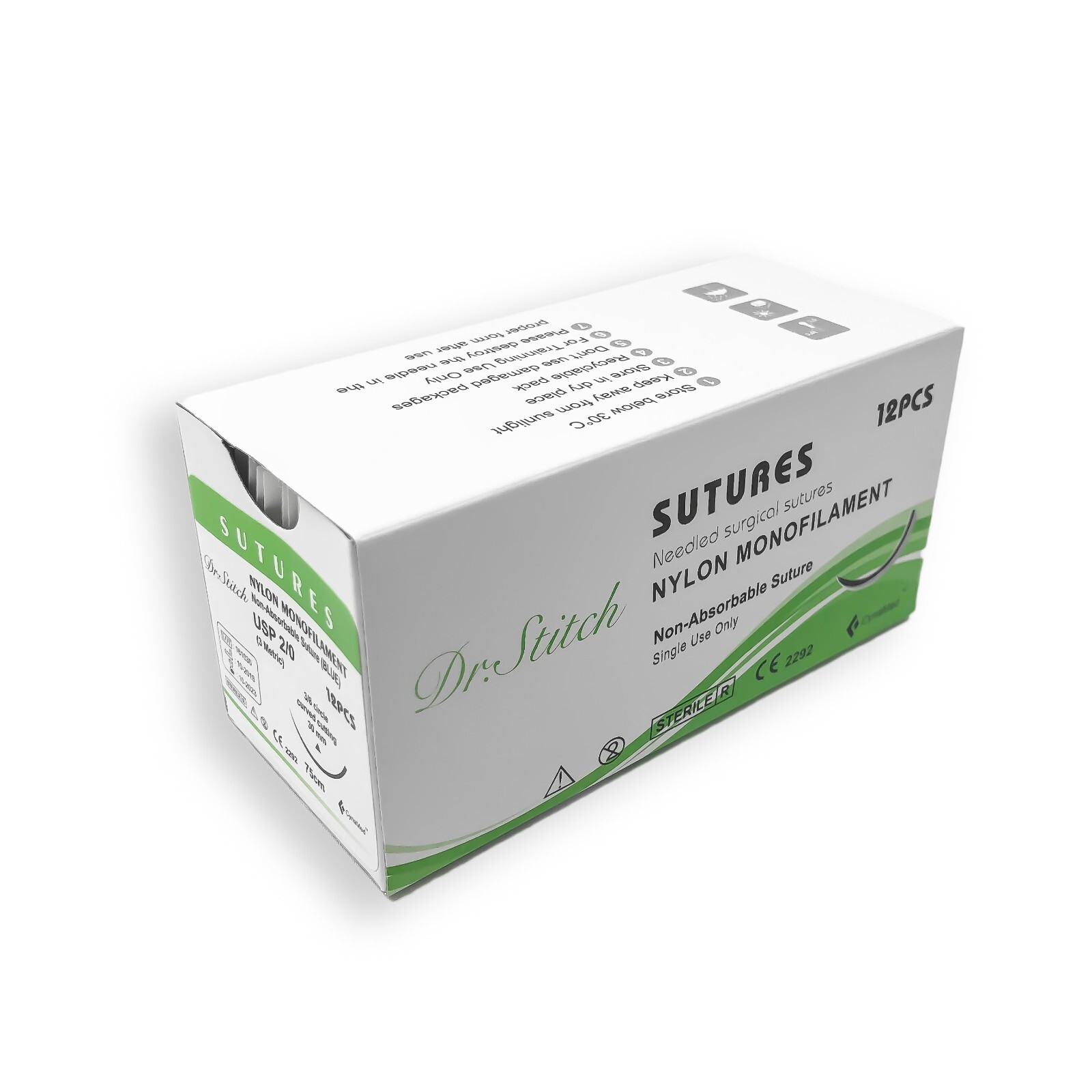 Nylon Monofilament Training Stitch Sutures , Pack of 12, Sterile Ready to Use Nylon Monofilament Training Stitch Sutures , Pack of 12, Sterile Ready to Use