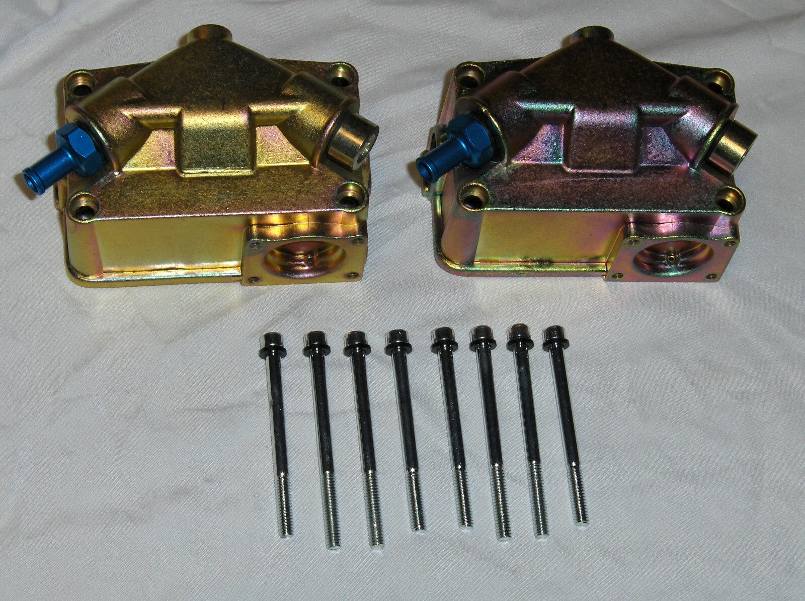 Gearhead Zinc Carburetor Fuel Bowl Center Hung Holley Proform Double Pumper PAIR