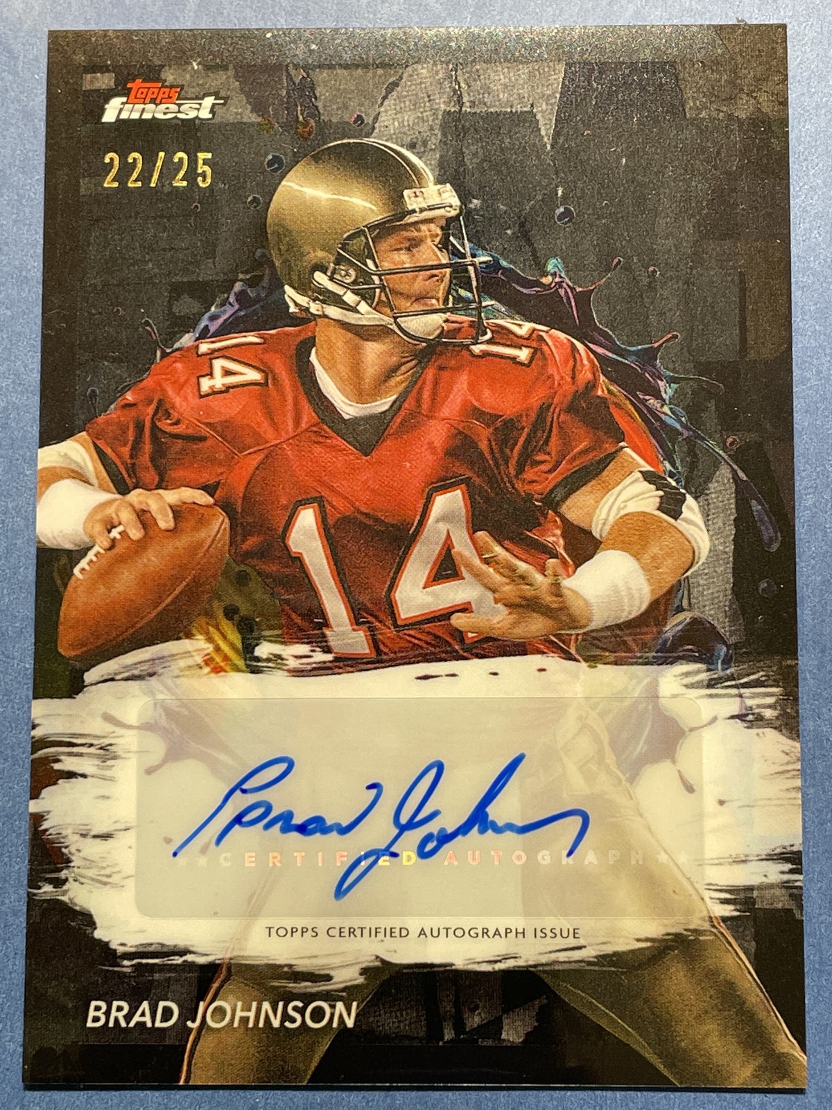 2024 Finest Brad Johnson Autograph Black REF /25 Buccaneers