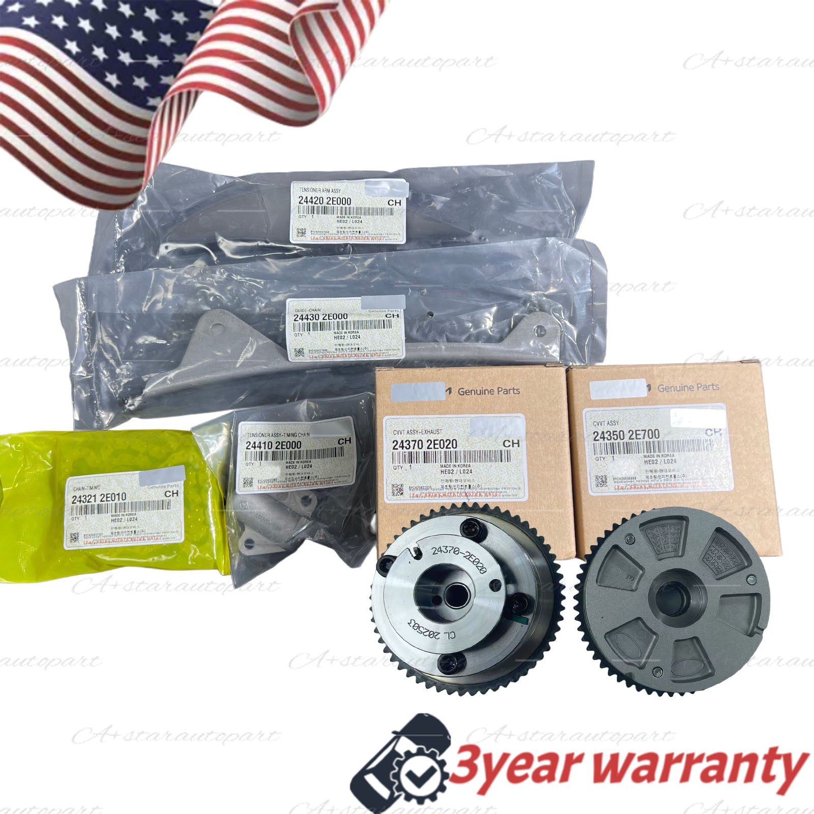 NEW Timing Chain Kit w/ VVT Camshaft Gear for 2017-21 Hyundai Elantra Kona 2.0L