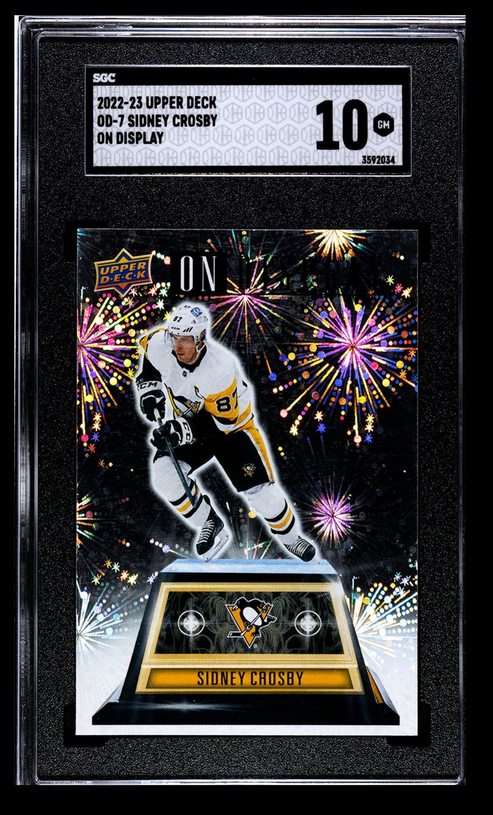 Sidney Crosby SGC 10 2022-23 Upper Deck On Display #OD-7 Pittsburgh Penguins Sidney Crosby SGC 10 2022-23 Upper Deck On Display #OD-7 Pittsburgh Penguins