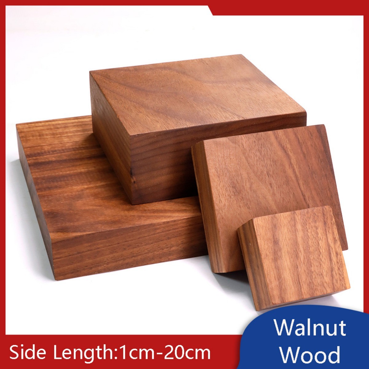 Solid Walnut Block Rectangular Wooden Block Handicrafts / Figure / Ornament Base