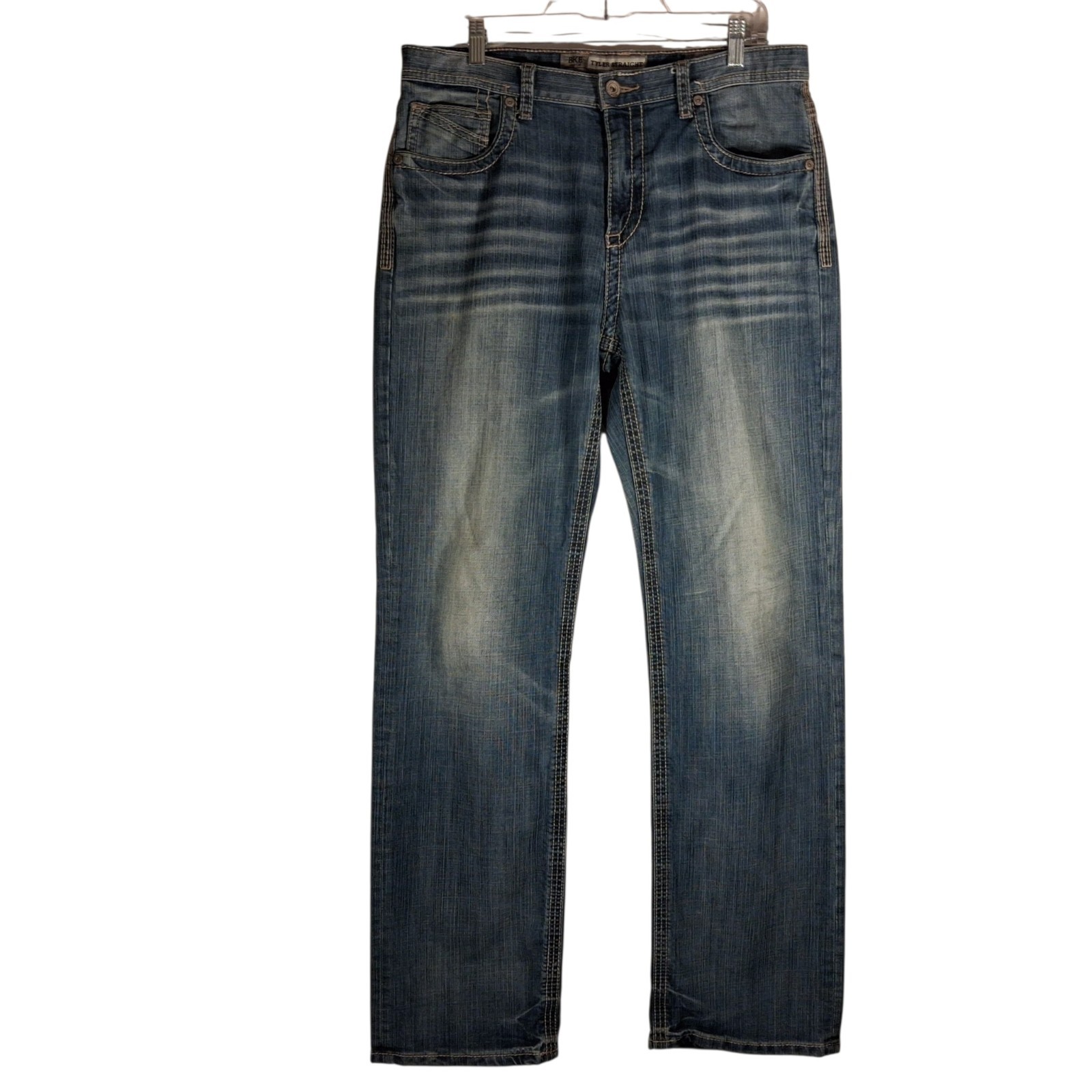 BKE Buckle tyler jeans mens 34L 34x34 blue denim straight leg fit rock ABM2397 BKE Buckle tyler jeans mens 34L 34x34 blue denim straight leg fit rock ABM2397
