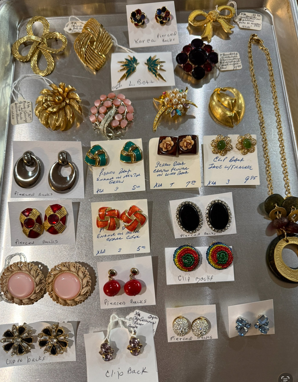  Vtg Costume Jewelry Lot 25pc NO MISSING STONES Signed Mimi di Niscemi Monet LC