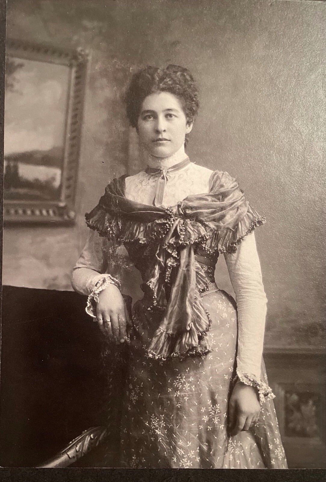 1890’s Antique Cabinet Photo Beautiful Elegant Young Lady Dressed Providence RI