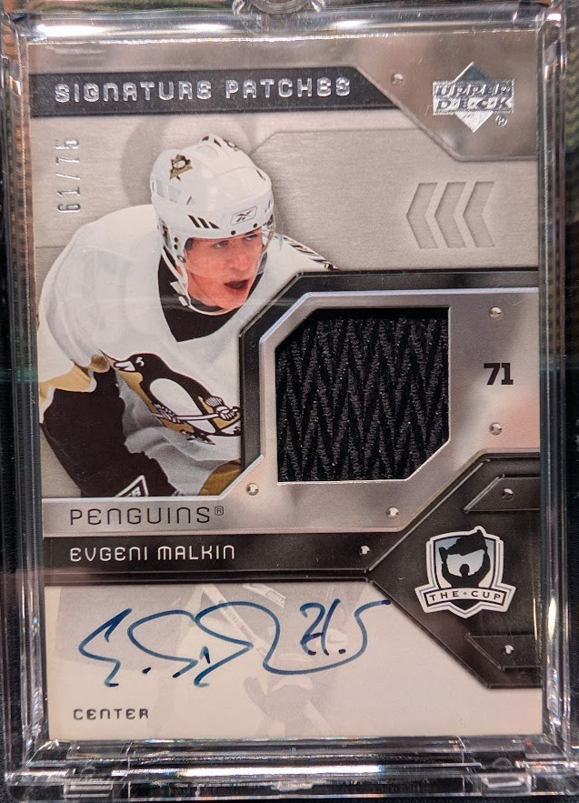 EVGENI MALKIN 2006-07 Upper Deck The Cup Signature Patches Rookie RPA /75 EVGENI MALKIN 2006-07 Upper Deck The Cup Signature Patches Rookie RPA /75