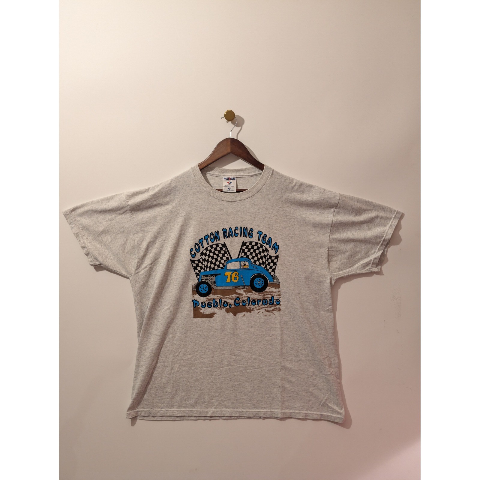 VTG Racing Mens 2XL Gray Excellent Cotton Racing Team Pueblo Colorado VTG Racing Mens 2XL Gray Excellent Cotton Racing Team Pueblo Colorado