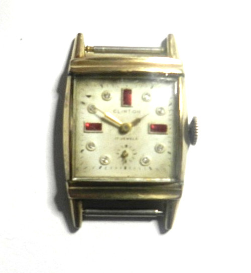 VTG 1940\'S MEN’S CLYNTON 17\'J SWISS MANUAL WIND GOLD FILL BEZEL WRISTWATCH RUNS VTG 1940\'S MEN’S CLYNTON 17\'J SWISS MANUAL WIND GOLD FILL BEZEL WRISTWATCH RUNS