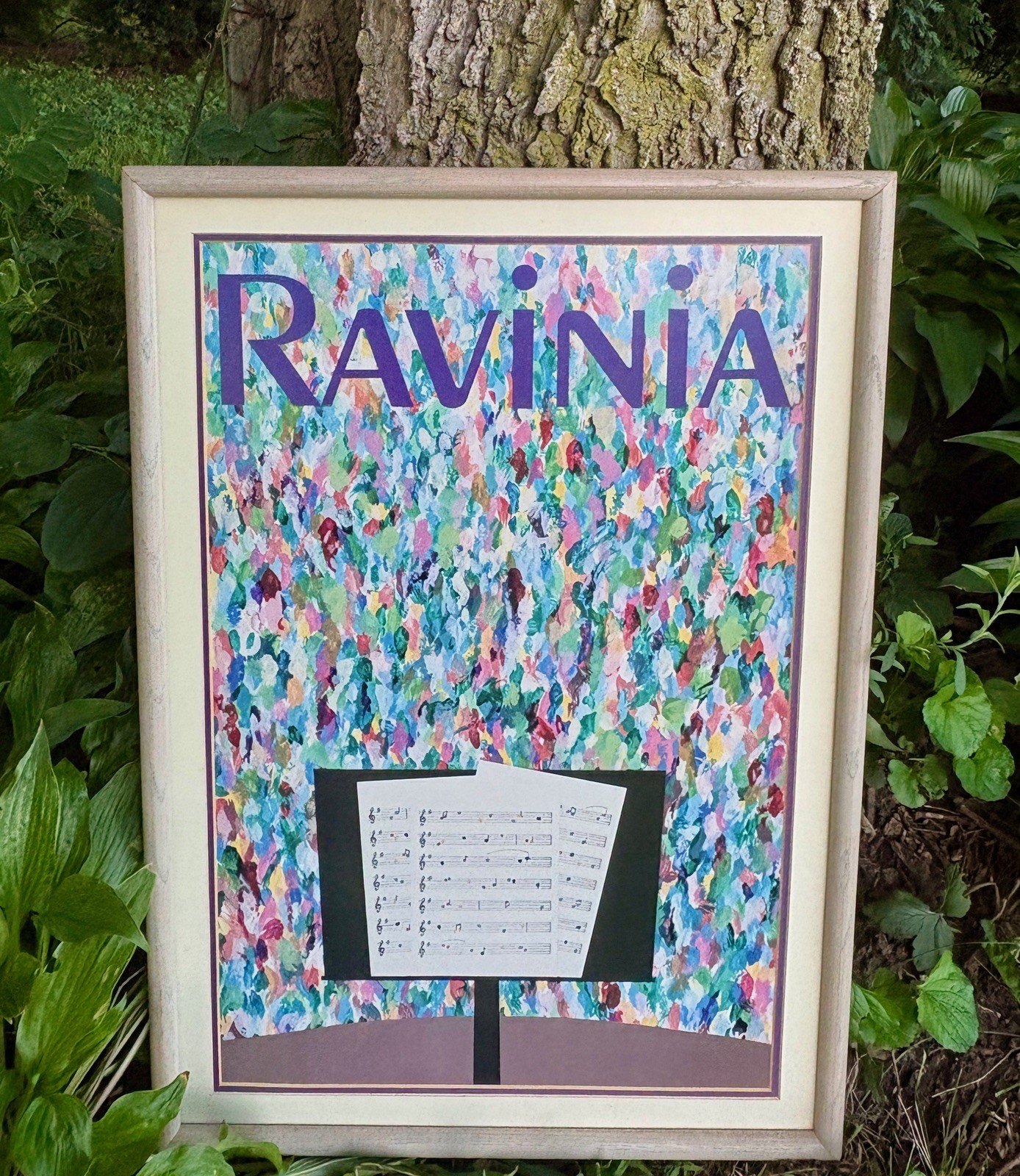 Vintage 1989 RAVINIA Music Festival Framed Poster Print -Highland Park, Illinois