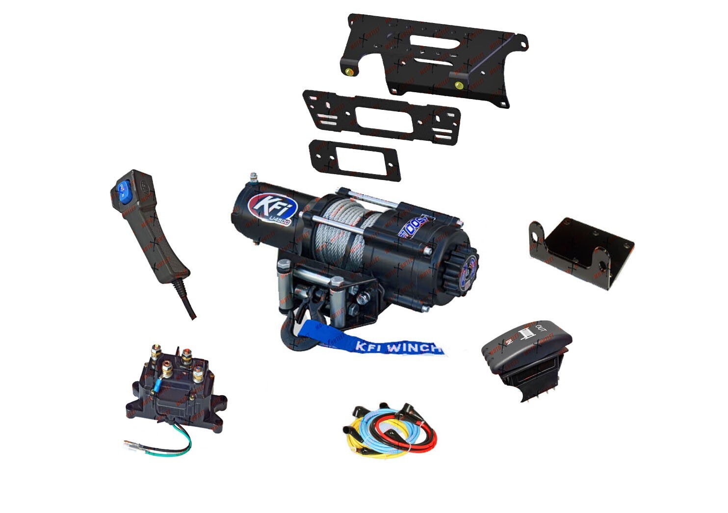 Polaris Ranger Pro XD Winch and Mount Plate Kit 2019-2026 4500 lbs KFI UTV Crew