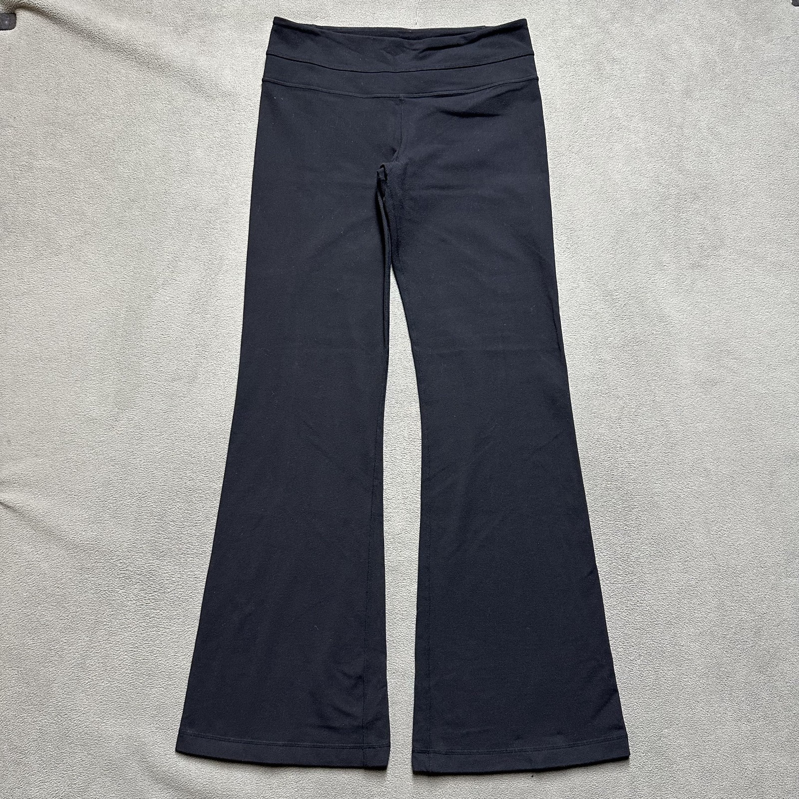 Lululemon Groove Pants Womens 8 Black Pull On Luon Flared Bootcut Stretch EUC