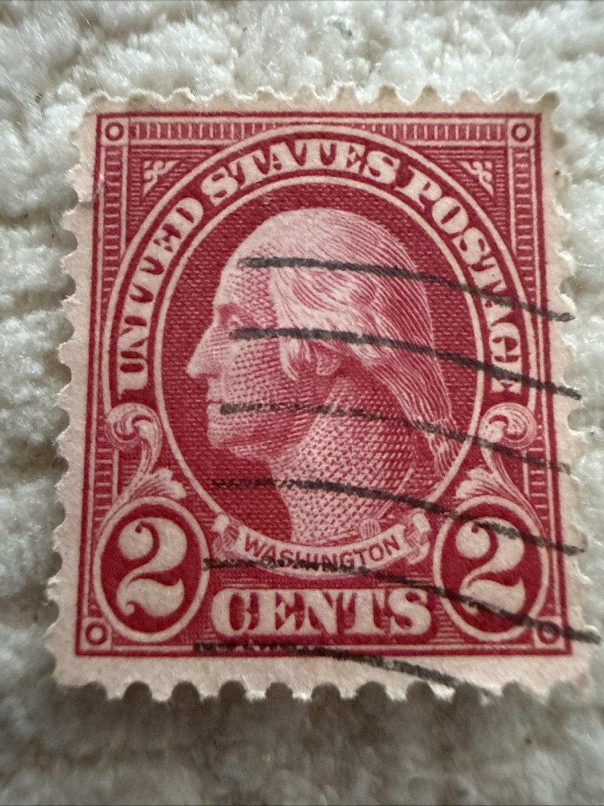 Us Scott#595 1923 2c George Washington, carmine, Dealllll Us Scott#595 1923 2c George Washington, carmine, Dealllll