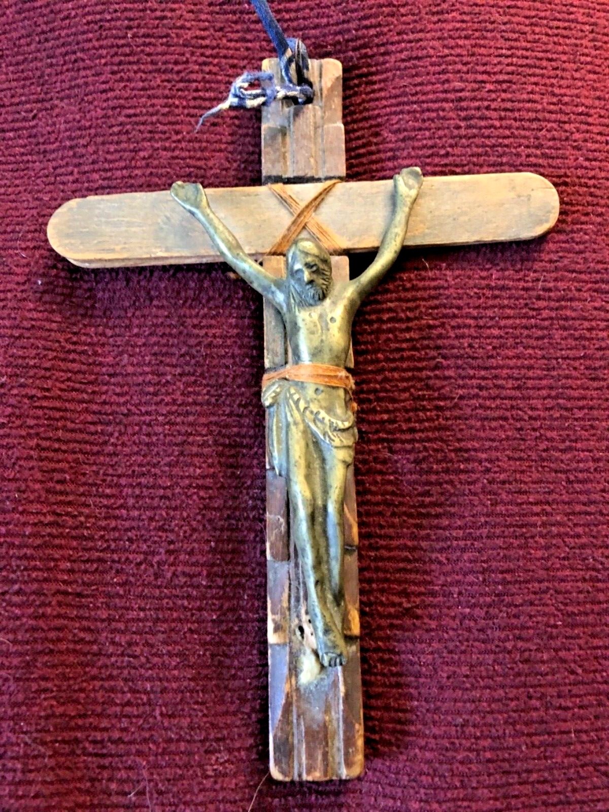 AMAZING 18TH CENTURY BRONZE CORPUS EXTREMELY UNIQUE WOOD CROSS MUSEUM EXHIBITED 
