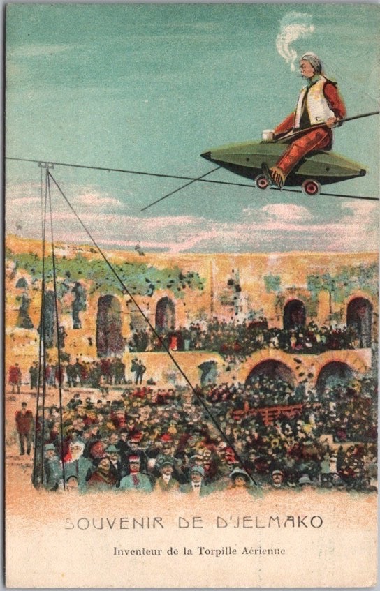 c1910s French Tightrope Walker Postcard 