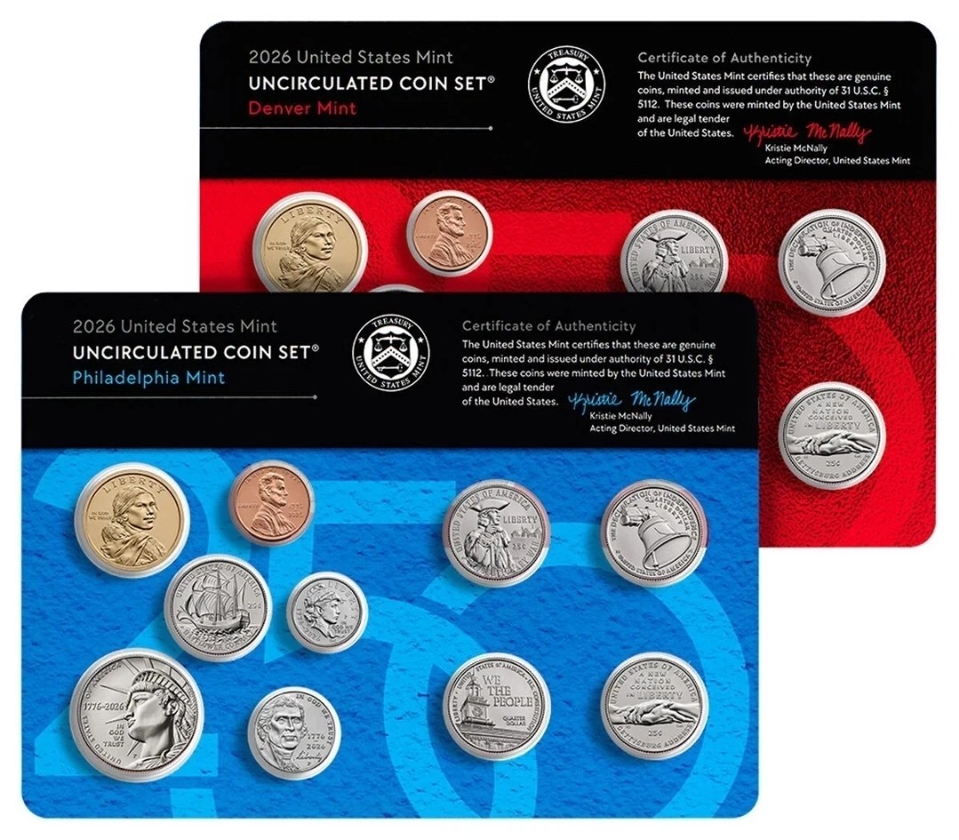2026 P & D 20 Coin Uncirculated Coin Set Semiquincentennial 1776-2026 Fast Ship 2026 P & D 20 Coin Uncirculated Coin Set Semiquincentennial 1776-2026 Fast Ship