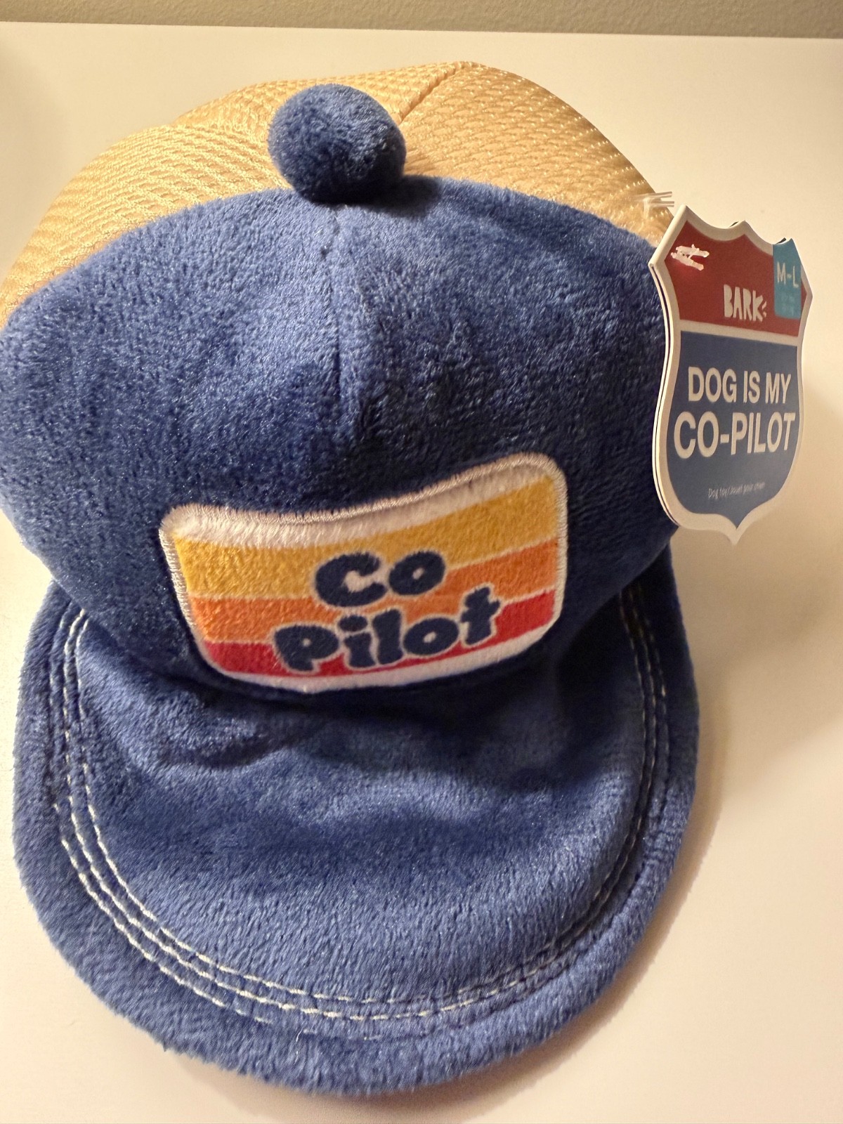 Bark Box My Dog Is My Co-Pilot  Hat Highway To Howl Plush Dog Toy: M-L