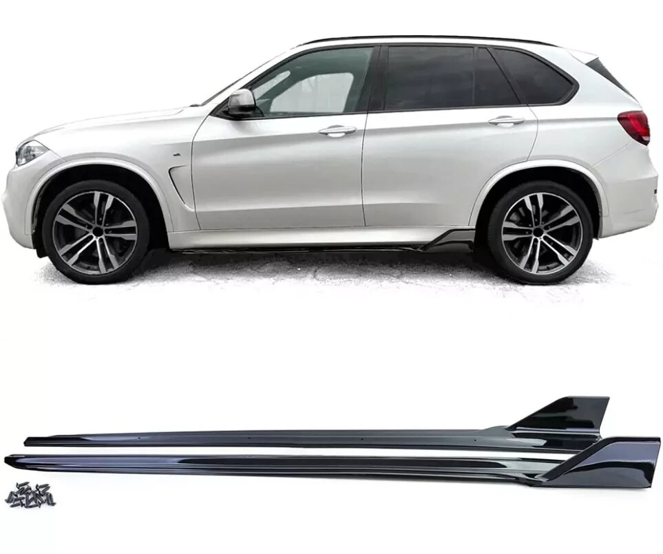 For 14-18 BMW X5 F15 Gloss Black Side Skirts 2Pcs