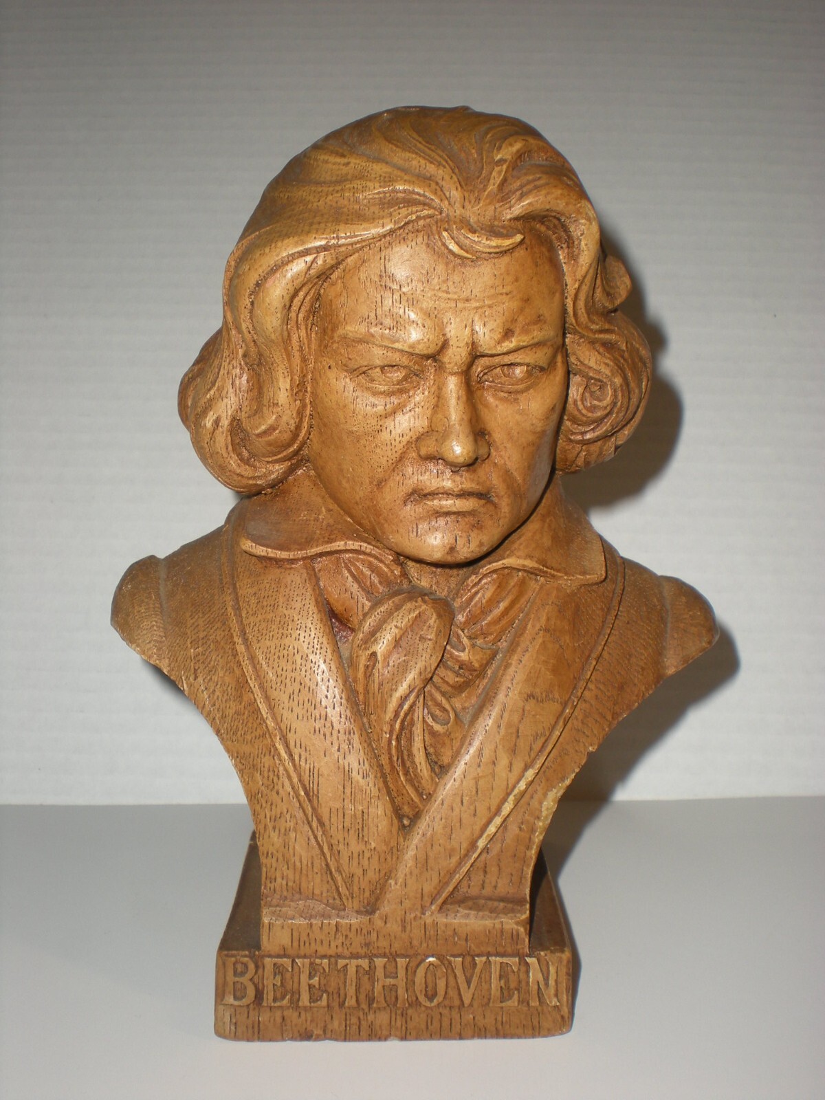 Vtg Lg Beethoven Music Composer Bust Statue Sculpture Faux Wood composite stone Vtg Lg Beethoven Music Composer Bust Statue Sculpture Faux Wood composite stone