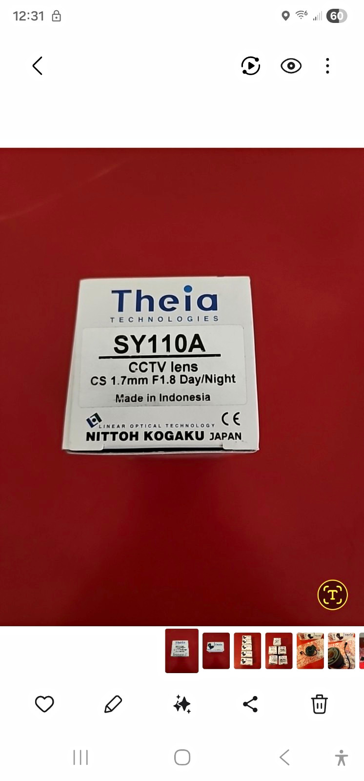Theia Technologies SY110A CCTV Lens CS Mount 1.7mm F1.8 Day/Night Theia Technologies SY110A CCTV Lens CS Mount 1.7mm F1.8 Day/Night