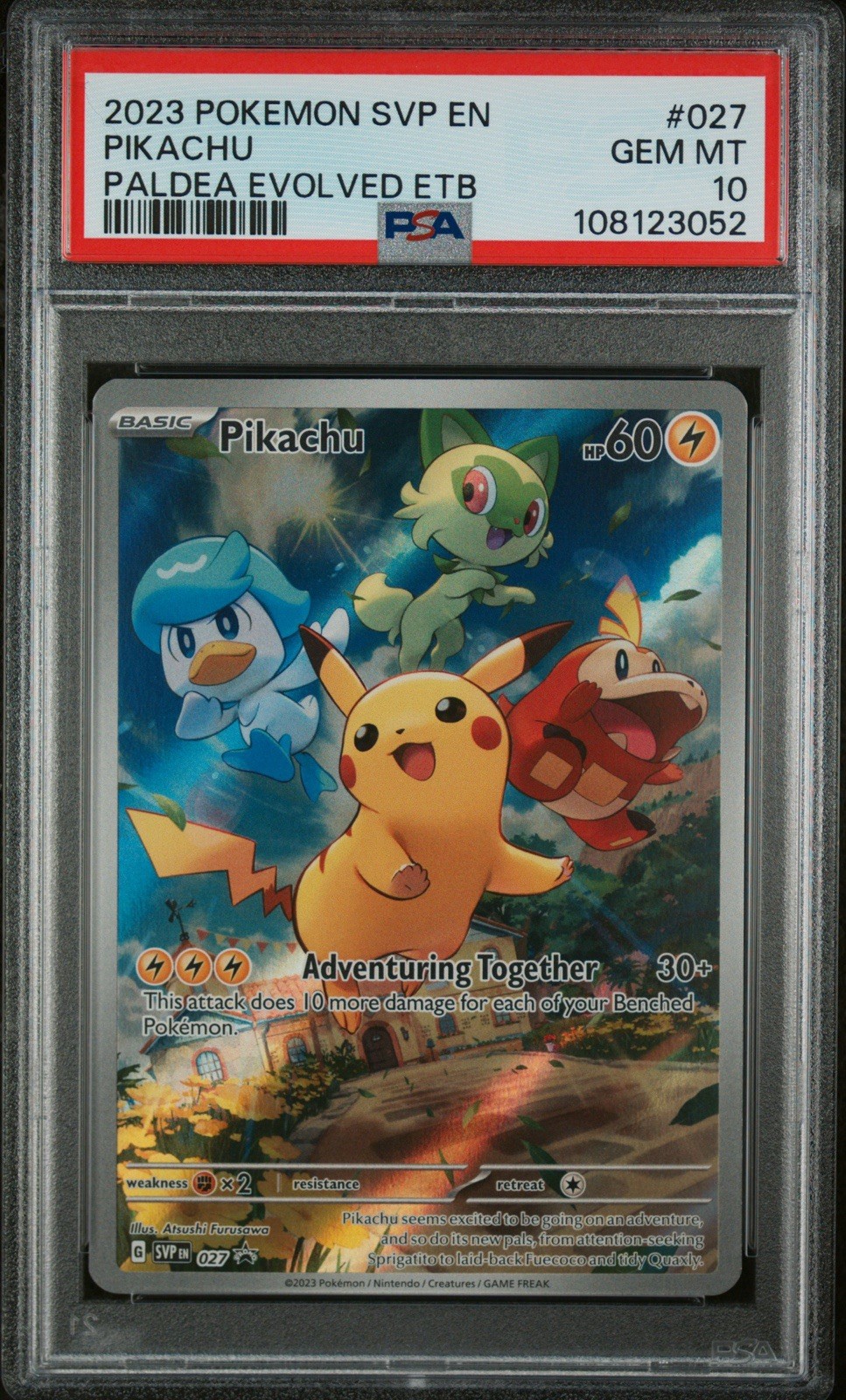 2023 Pokémon Pikachu #027 SVP EN Holo Paldea Evolved ETB PSA 10 GEM MT 💎 2023 Pokémon Pikachu #027 SVP EN Holo Paldea Evolved ETB PSA 10 GEM MT 💎
