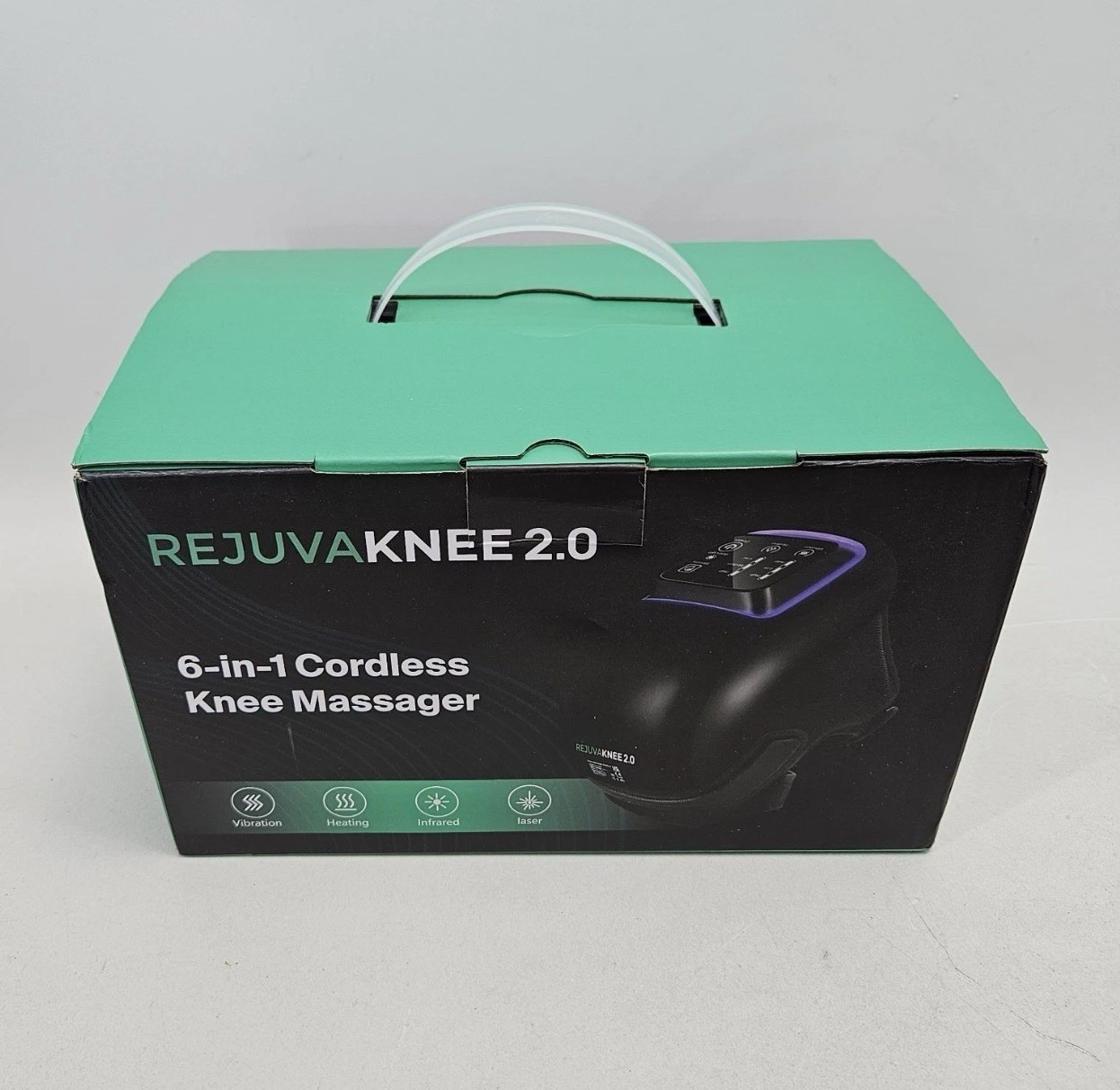 REJUVA KNEE 2.0 Knee Massager Cordless Heated Vibrating Black