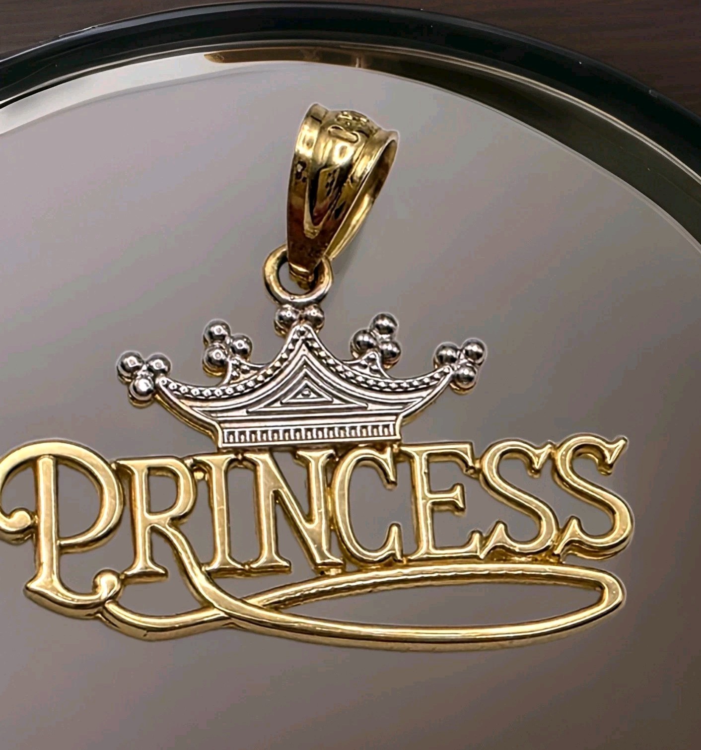 Vintage Michael Anthony 14kt 2 Toned Princess Crown Charm Vintage Michael Anthony 14kt 2 Toned Princess Crown Charm