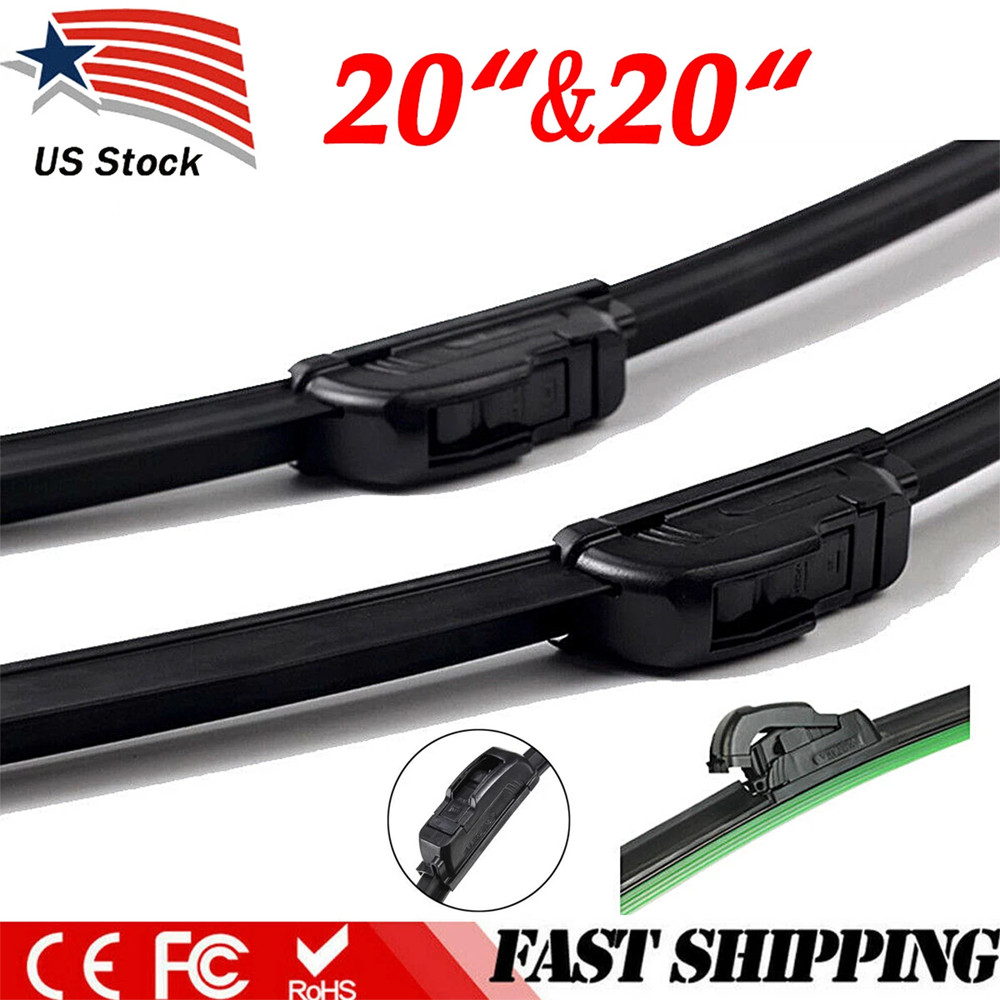 NEW 20''&20'' ALL SEASON WINDSHIELD WIPER BLADES Premium J-hook High Quality