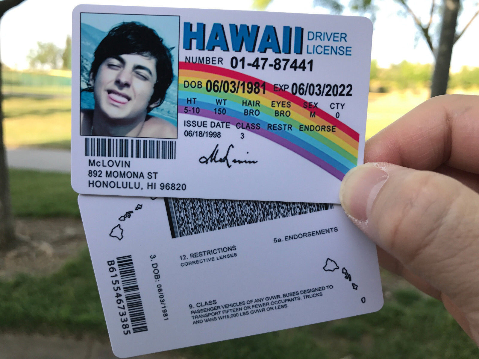 🤓 McLovin ID CARD Movie Superbad Customize ( WITH YOUR IMAGE ONLY ) Mc Lovin