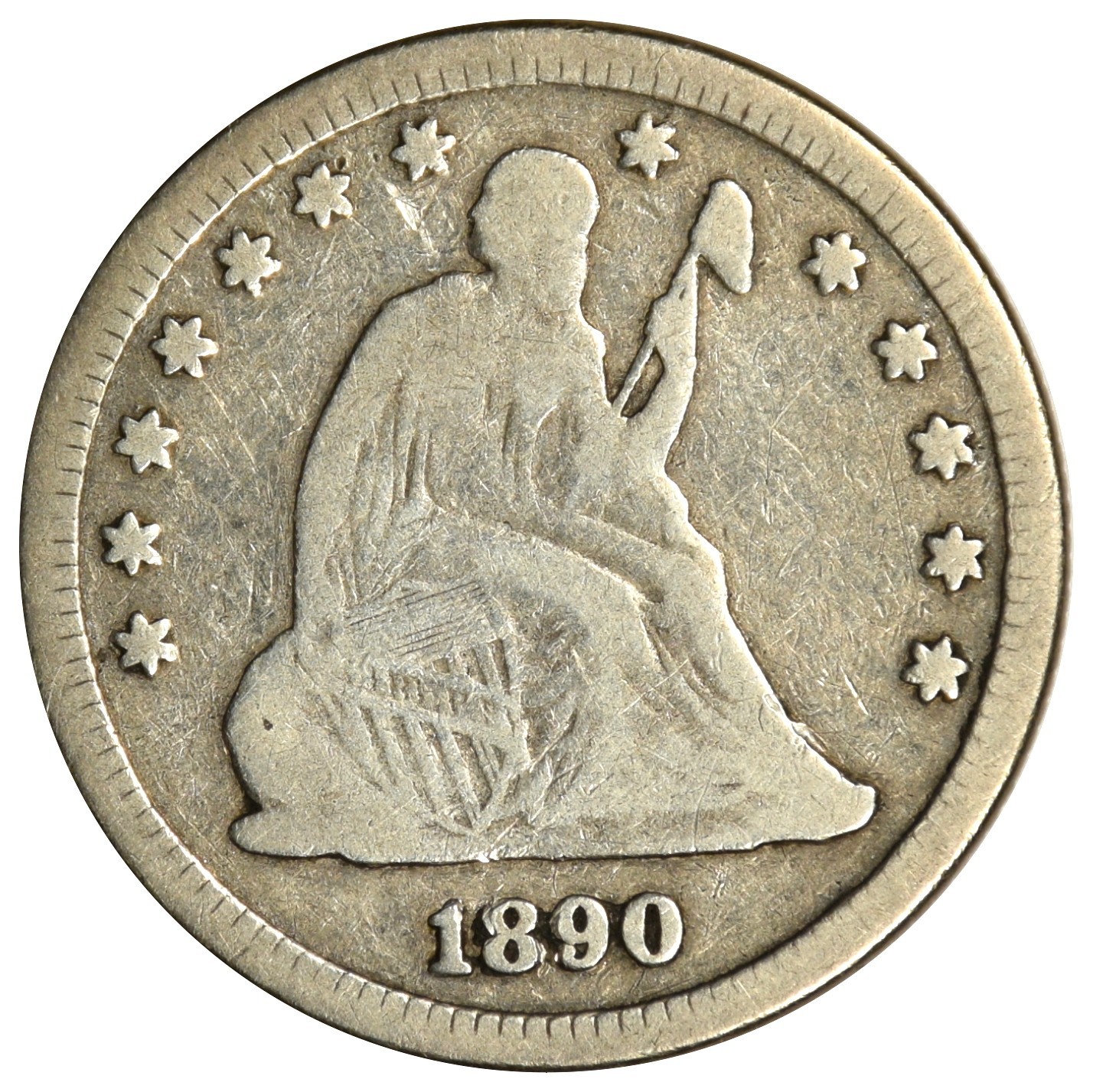 1890 SEATED LIBERTY QUARTER ~ NICE BOLD FINE 1890 SEATED LIBERTY QUARTER ~ NICE BOLD FINE