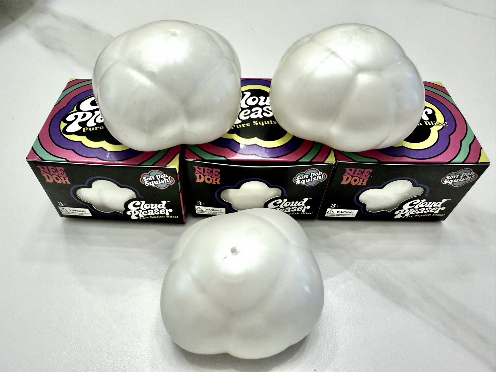 NEW 2026 Rare Pearl WHITE NeeDoh Schylling Cloud Pleaser