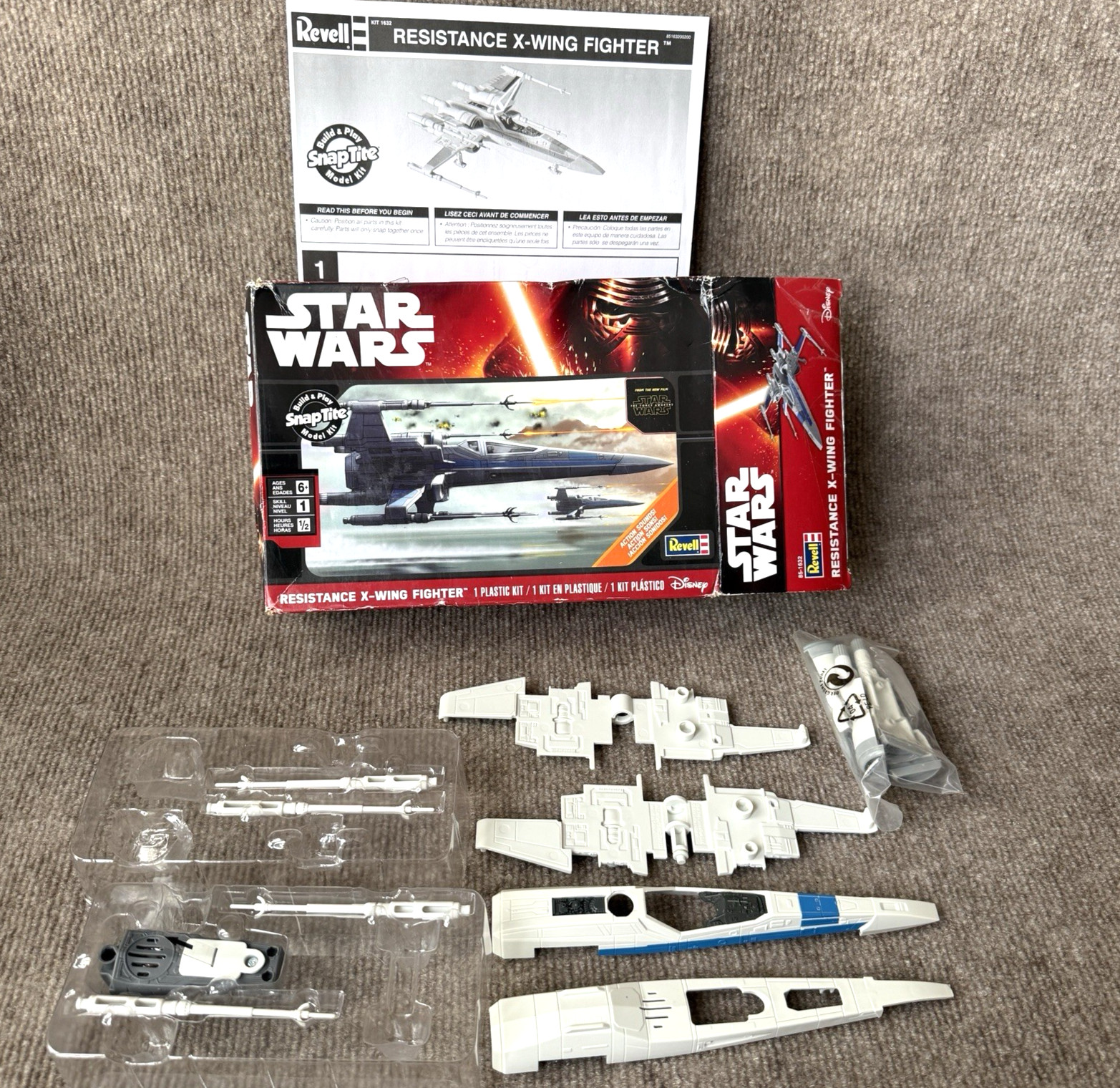 New Star Wars Resistance X-Wing Fighter Model Kit Revell SnapTite Sounds Ages 6+ New Star Wars Resistance X-Wing Fighter Model Kit Revell SnapTite Sounds Ages 6+